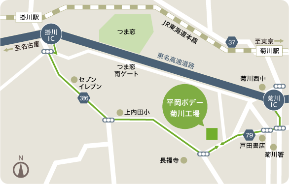 菊川工場地図